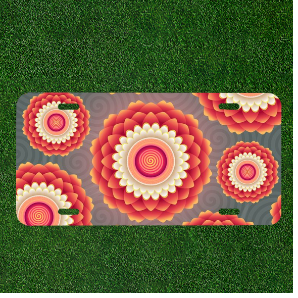 Create Your Own Personalized Car License Plate Featuring a Stunning Floral Background with Abstract Texture Design