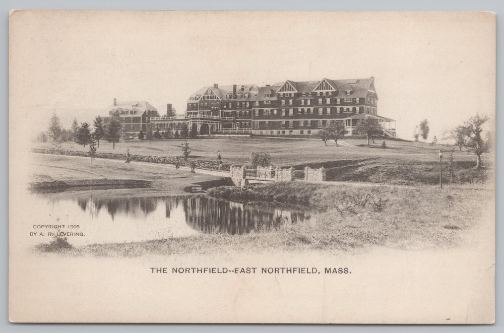 State View~East Northfield MA~Entrance to the Northfield~Pond~Vintage Postcard