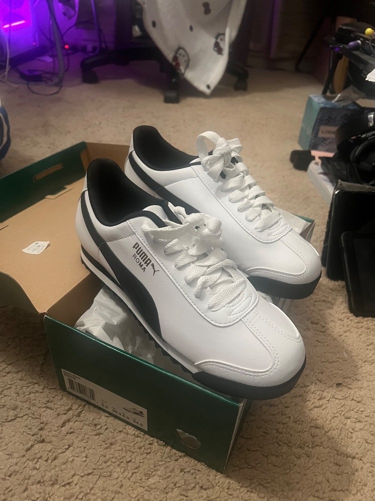 Puma Roma Basic (white-black) | size: Men US 6.5 / Women US 8.5