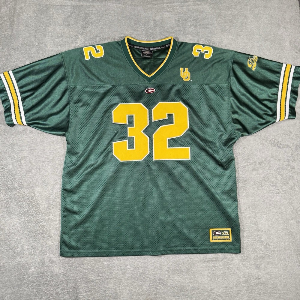 VTG Oregon Ducks 32 Football Jersey Y2K Mens XL Green Colosseum Streetwear Urban
