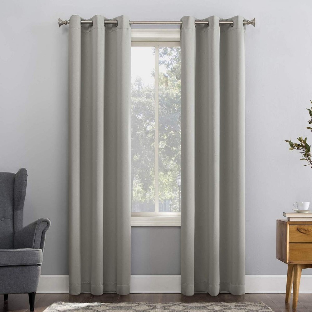 Easton Blackout Grommet Curtain Panel 40x108 Silver Gray Energy Saving