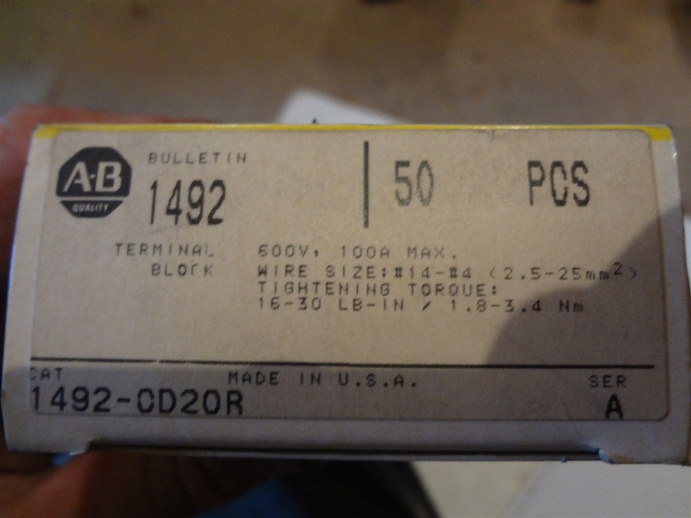 Qty=12: Allen Bradley 1492-CD2OR Terminal Block ORANGE