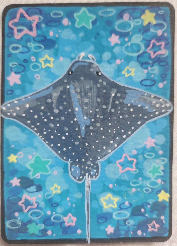 ACEO Art Card Starry Manta Ray by samicostudio