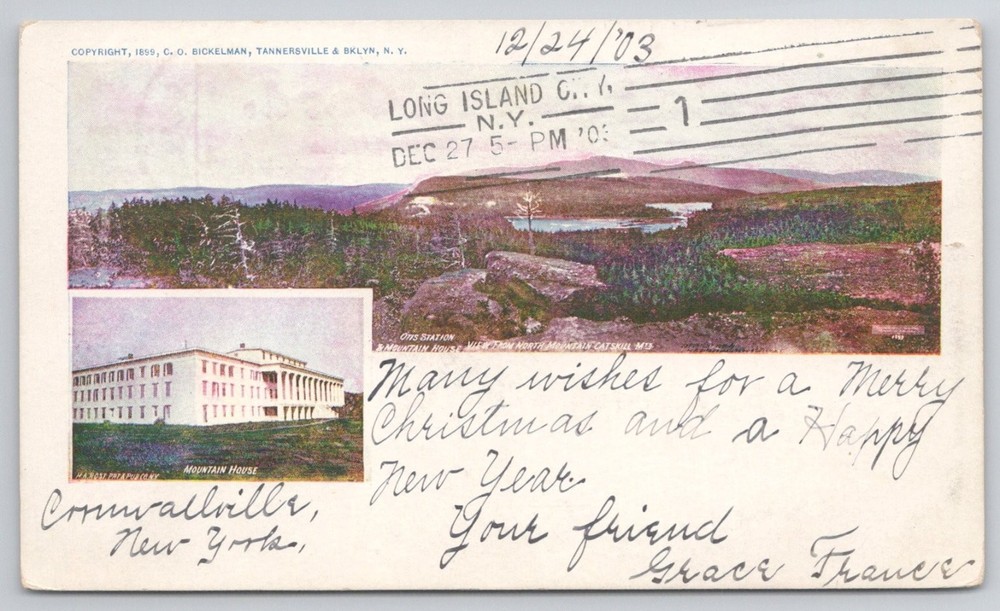 1903 Catskill Mts Mountain House Otis Station Long Island City NY Postcard