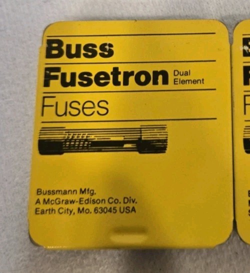Vintage Bussmann Fusetron MDL 1/2 Fuses Dual Element 1/2 Amp 250V Tin 5 Pack