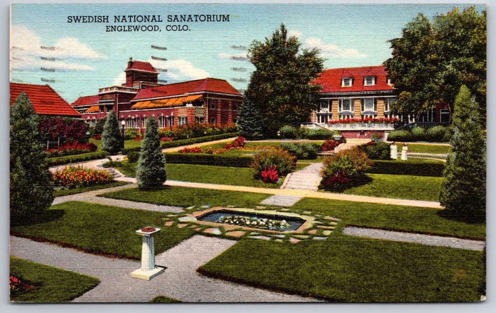 Englewood Colorado~Swedish National Sanatorium~Vintage Linen Postcard
