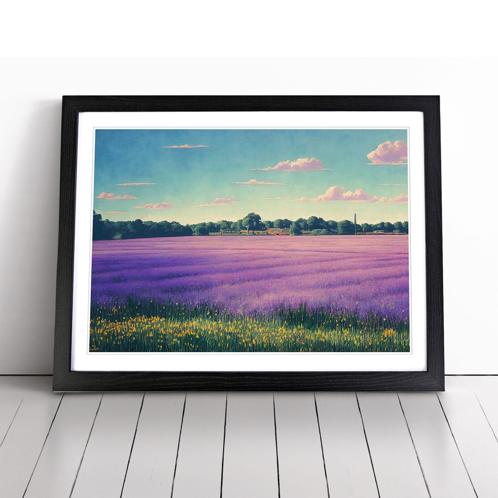 Sacred Bluebell Field Wall Art Print Framed Canvas Picture Poster Decor