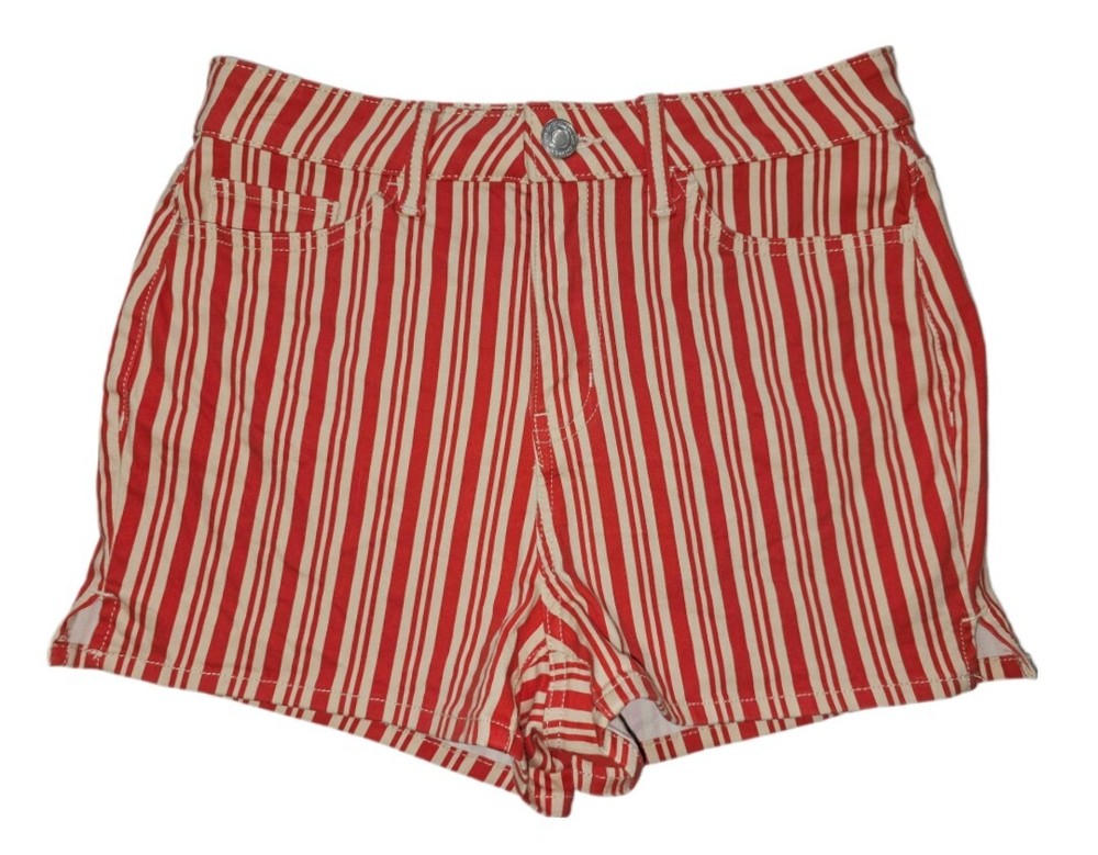 SO Stretch High Rise Shortie Striped Shorts Junior's Size 9/29W
