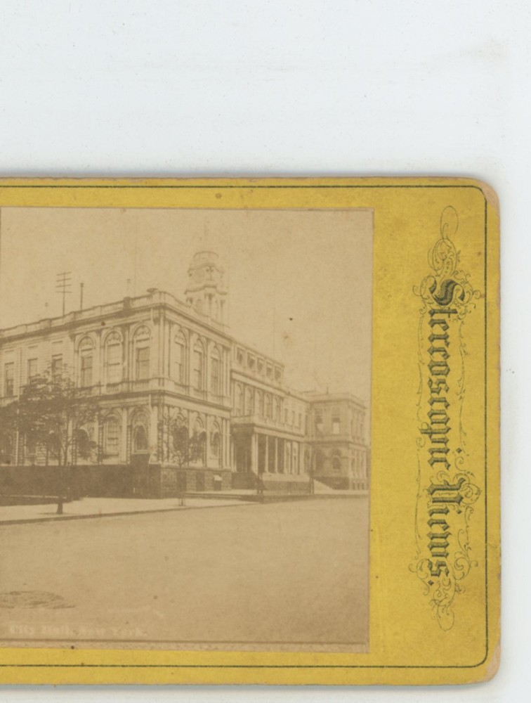 City Hall New York NY Stereoview