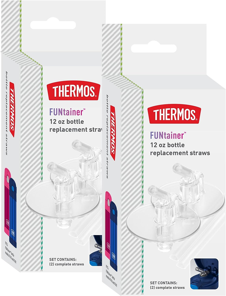 12oz Funtainer Kids Water Bottle Replacement Straws 2-Pack