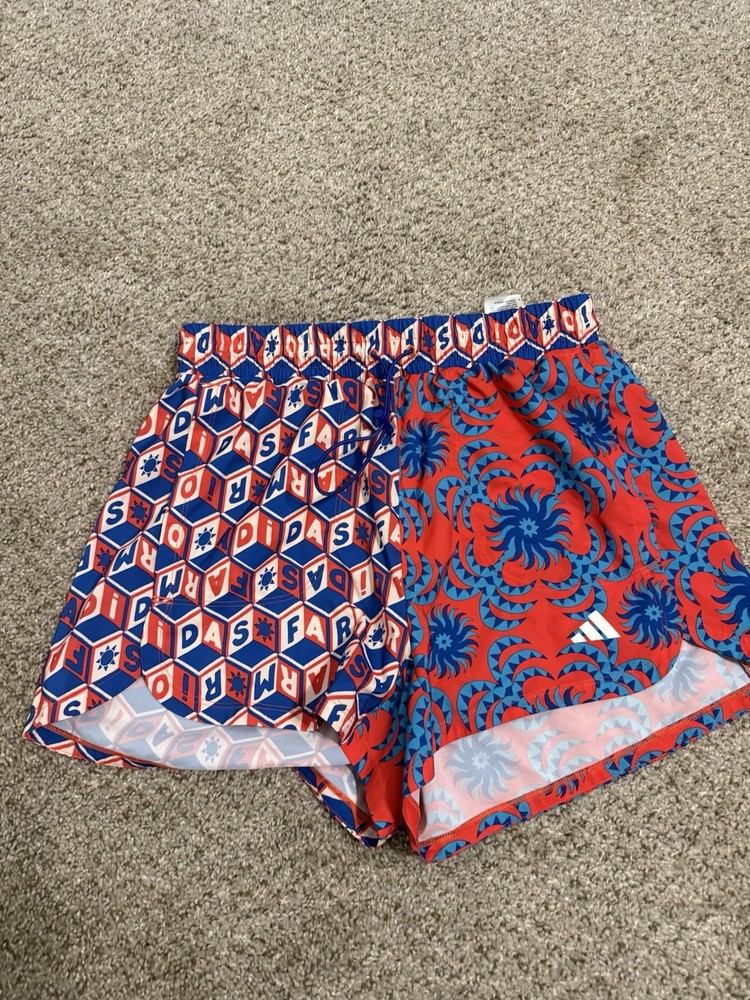 Adidas Farm Rio Pacer Shorts Womens Size Small IN3748 Red Blue