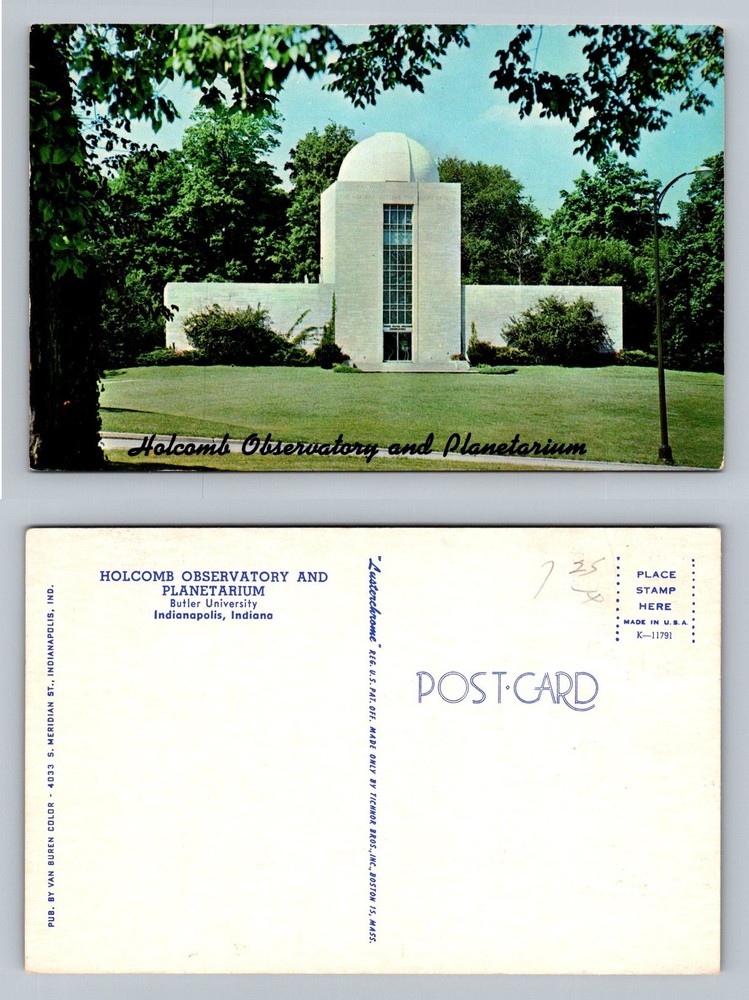 Indianapolis, IN-Indiana Holcomb Observatory Planetarium Butler Vintage Postcard