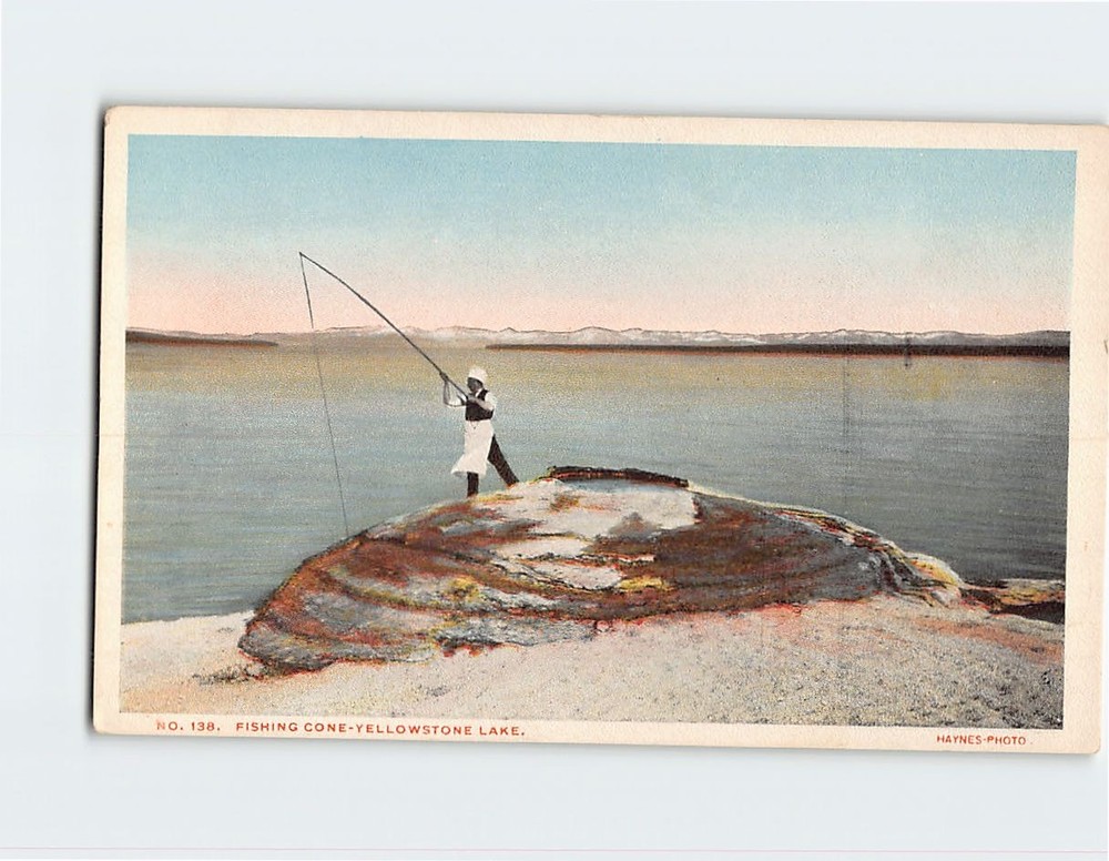 Postcard Fishing Cone Yellowstone Lake Wyoming USA