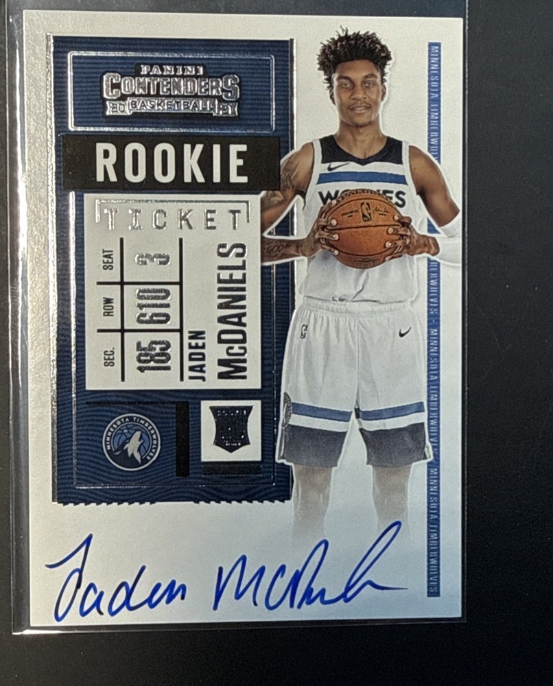 2020-21 Contenders Jaden Mcdaniels SP  Rookie Ticket Auto #144 Timberwolve