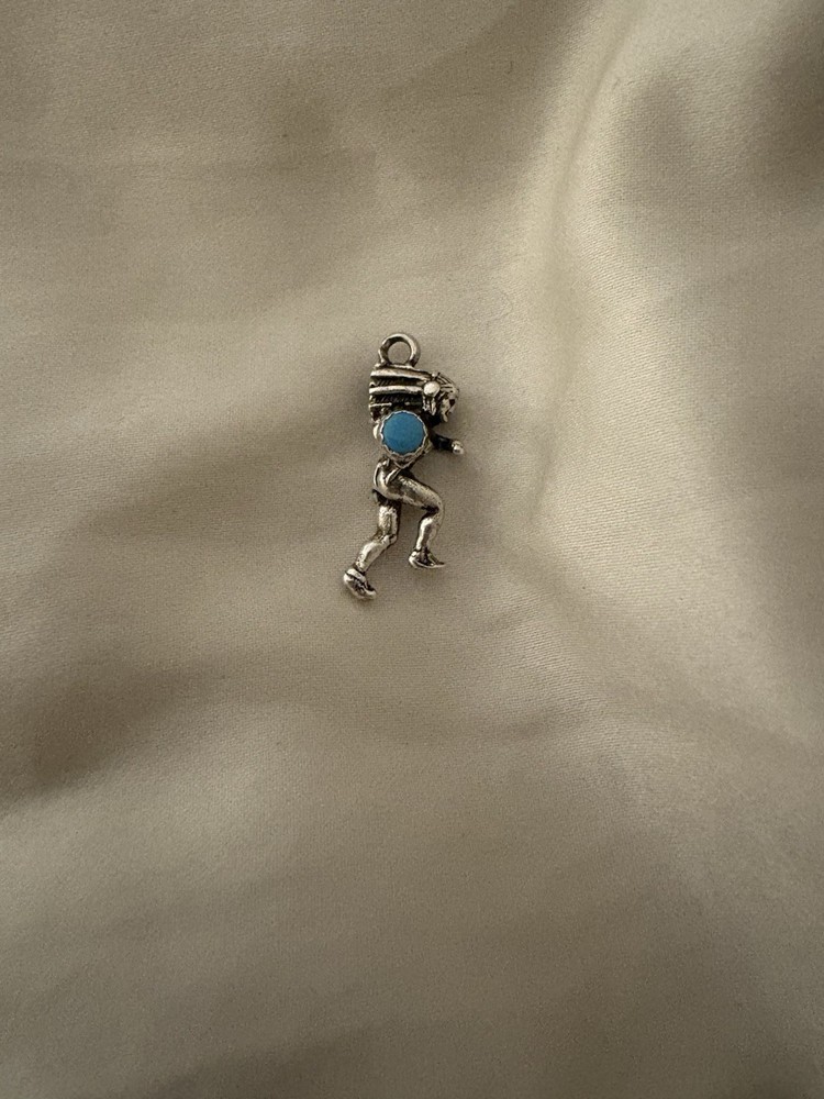 Sterling Silver 925 Native American Bracelet Charm Necklace Pendant Turquoise
