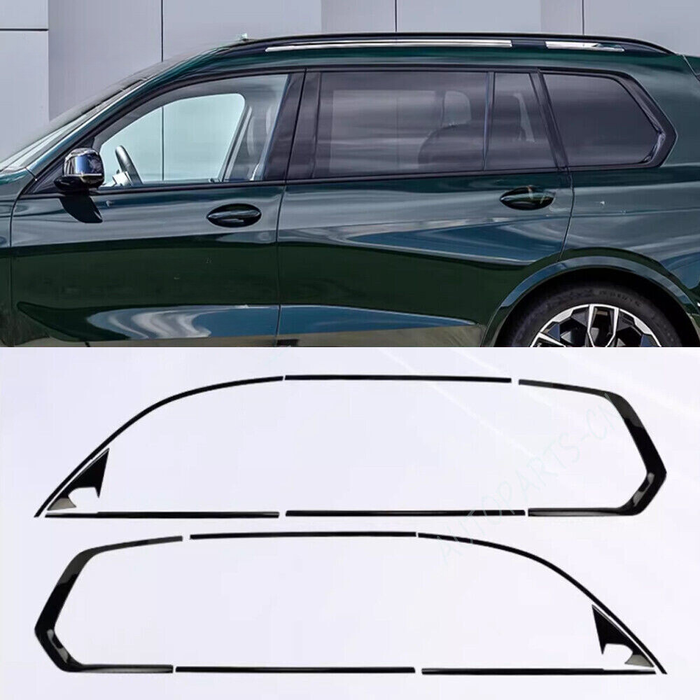 For BMW X7 G07 2019-2024 Black Stainless Steels Windows Sill Molding Strip Trim