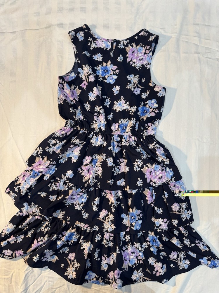 Xtraordinary Little Girls Multi Blue Floral Dress Size 7