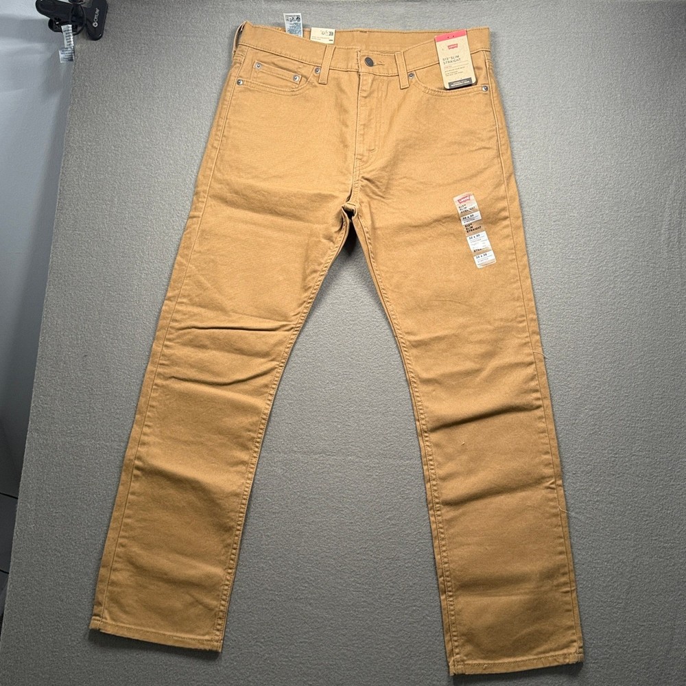 Levi's 513 Slim Straight Pants Mens 32x30 Tan Stretch Twill Chino 00513-1110