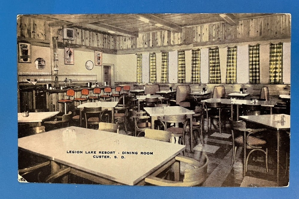 Dining Room Legion Lake Resort Custer State Park South Dakota SD postcard