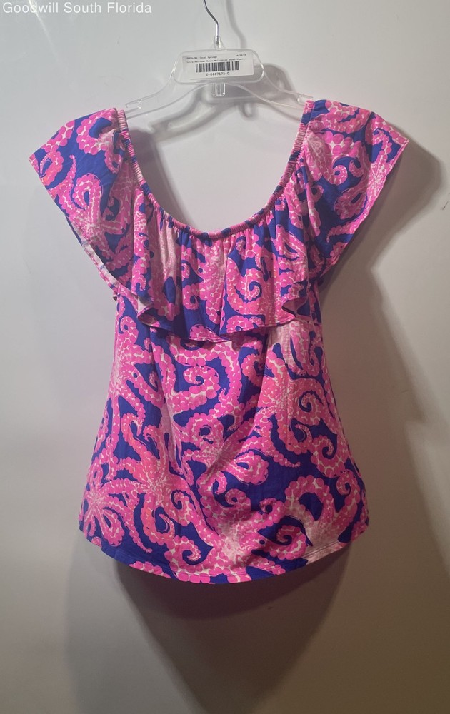 Lilly Pulitzer Womens La Fortuna Multicolor Off The Shoulder Blouse Top Size S