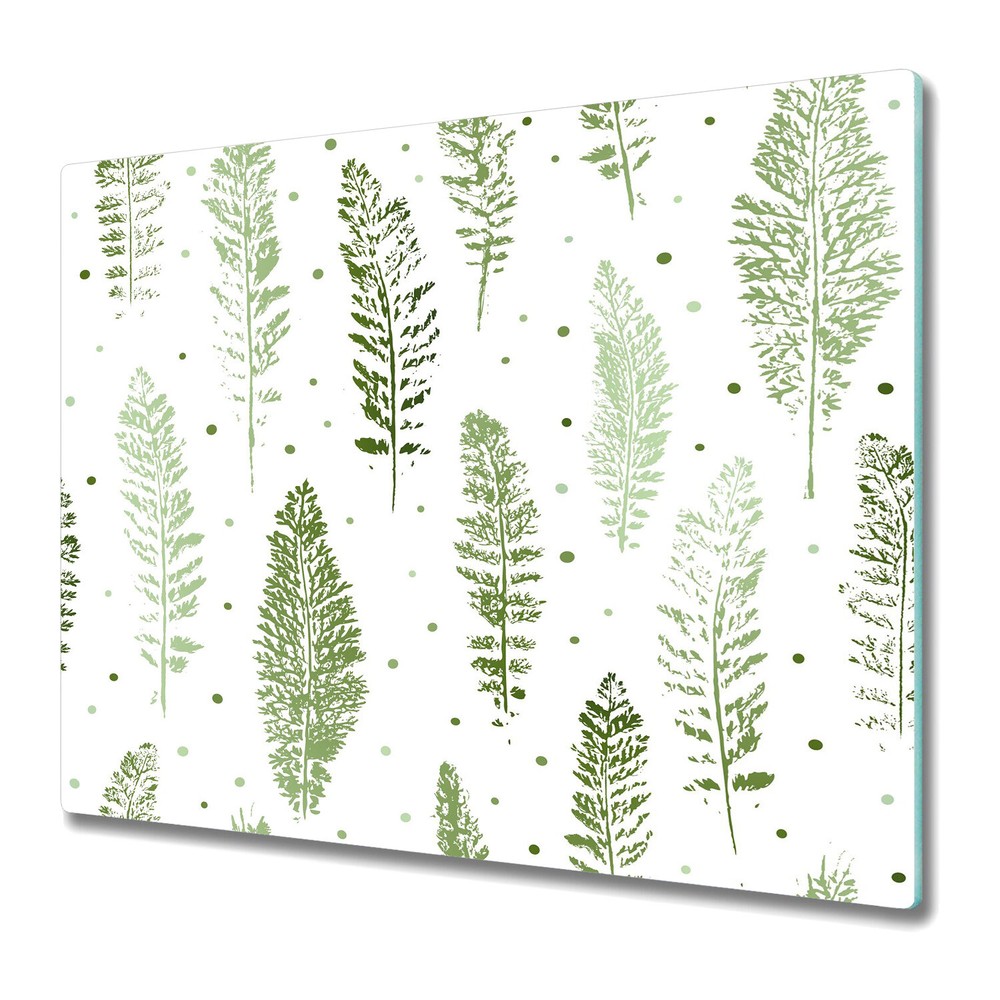 Glass Chopping Cutting Board Abstract nature Watercolour Leaves 60x52