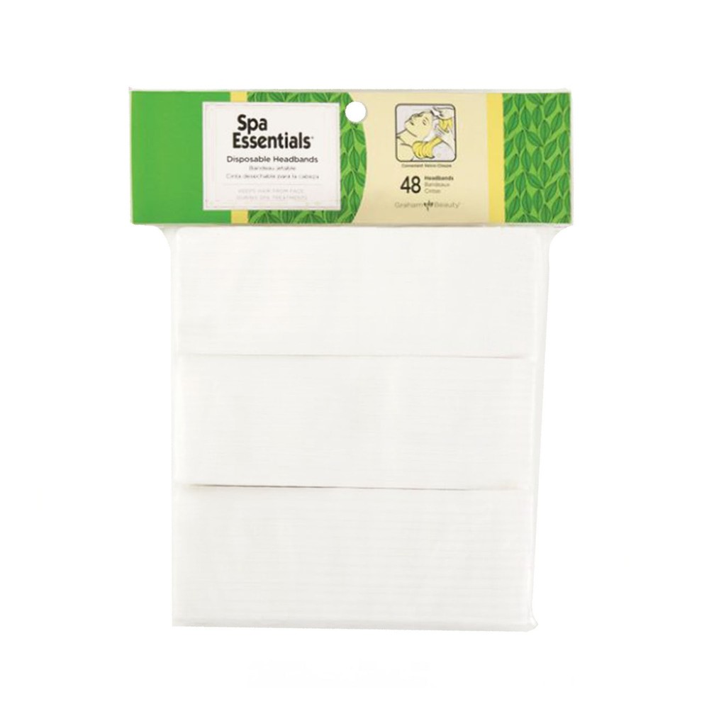 Spa Essentials White Headbands 48 Count Soft Stretch Hair Bands