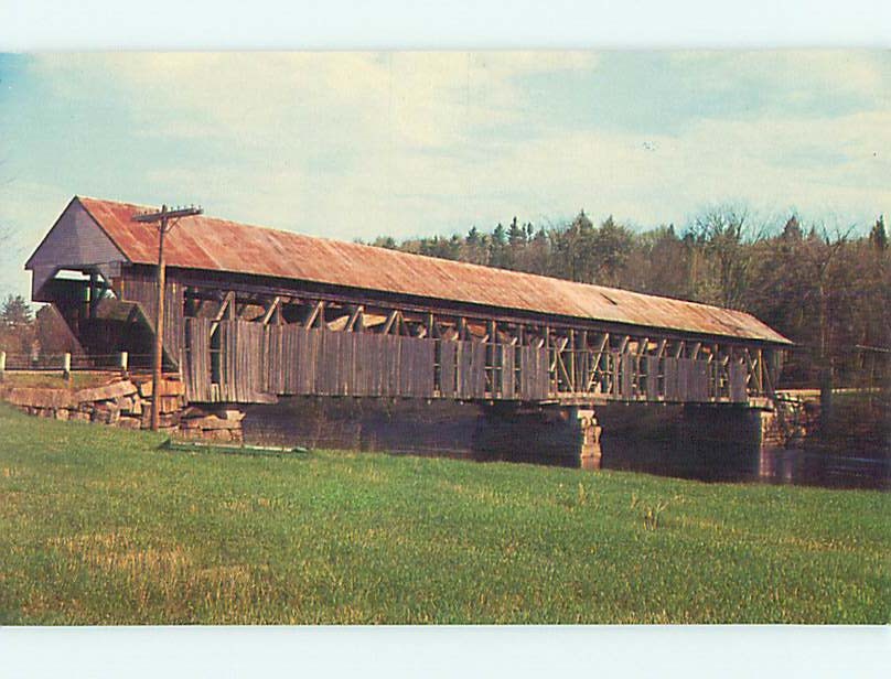 Unused Pre-1980 COVERED BRIDGE Porter Maine ME t8050