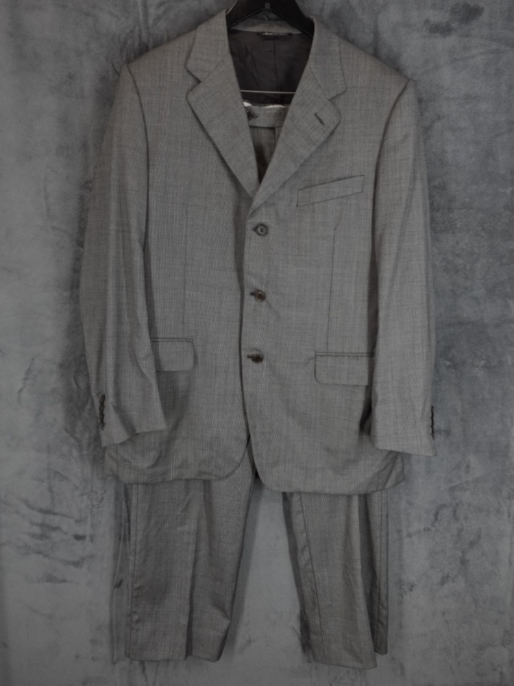 Canali Suit Mens 44R 38x32 Grey 2 Piece Wool Smart Formal Dinner 3 Button Italy