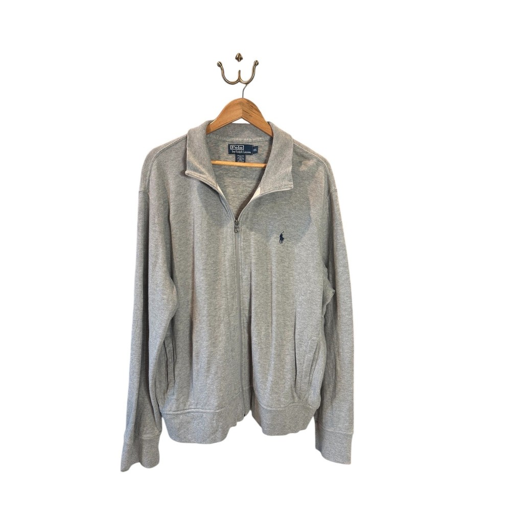 Polo Ralph Lauren Mens XXL Full Zip Mock Neck Cotton Blend Sweater Jacket
