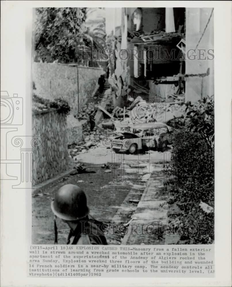 1962 Press Photo Aftermath of Explosion at Academy of Algiers, Algeria-image