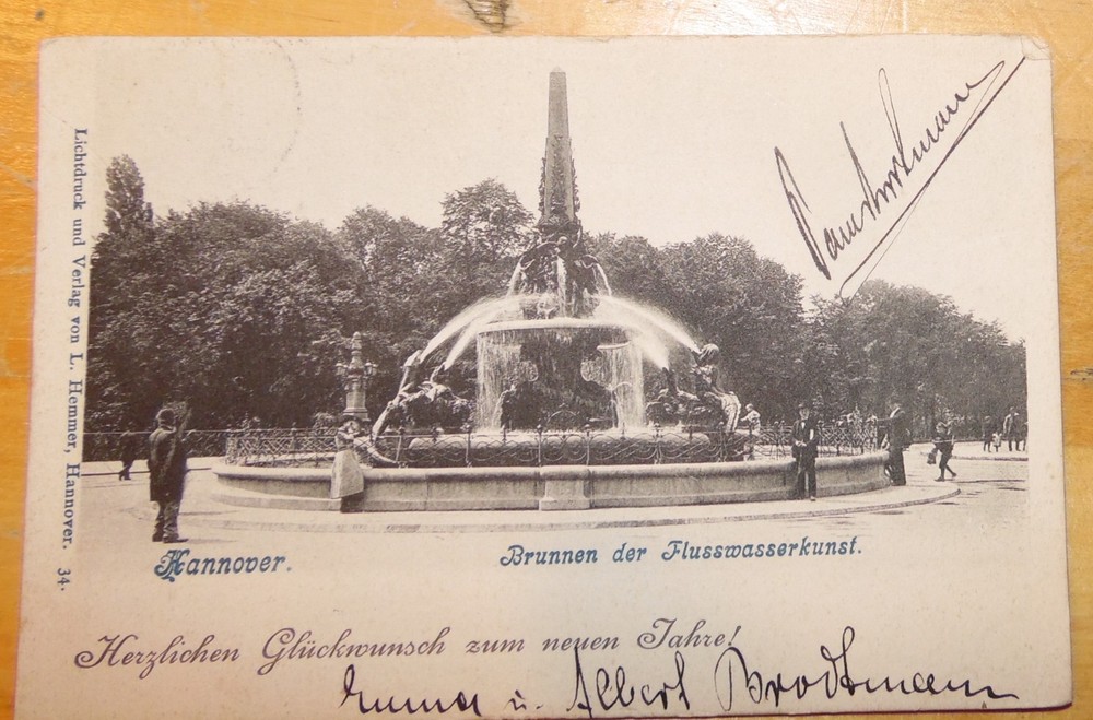 Hanover Fountain of River Water Art 1903