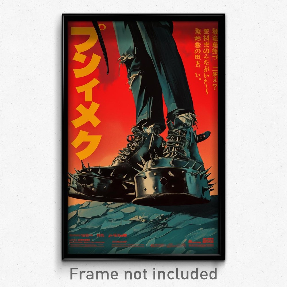 Dispirited Boy Japanese Movie Poster with Jagged Platform Boots Print