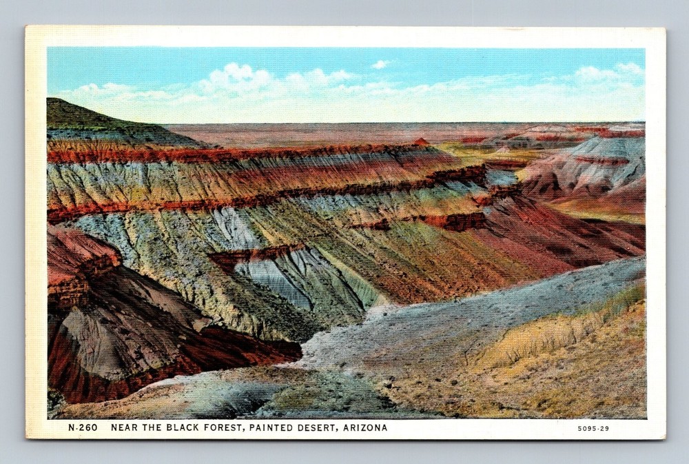 Vintage Painted Desert Arizona Postcard Near Black Forest Scenic View