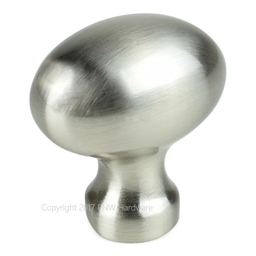 Jeffrey Alexander Bordeaux Cabinet Knob Satin Nickel Oval Football Egg 3990-SN