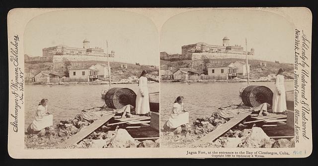 Photo:Cienfuegos Cuba Jagua Fort 1899 Bay Entrance Stereoview