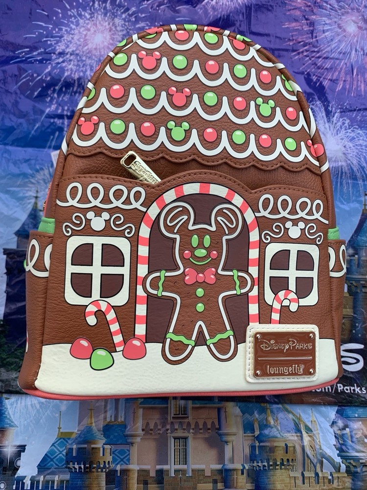 Disney Parks Mickey Mouse Gingerbread Loungefly Mini Backpack New