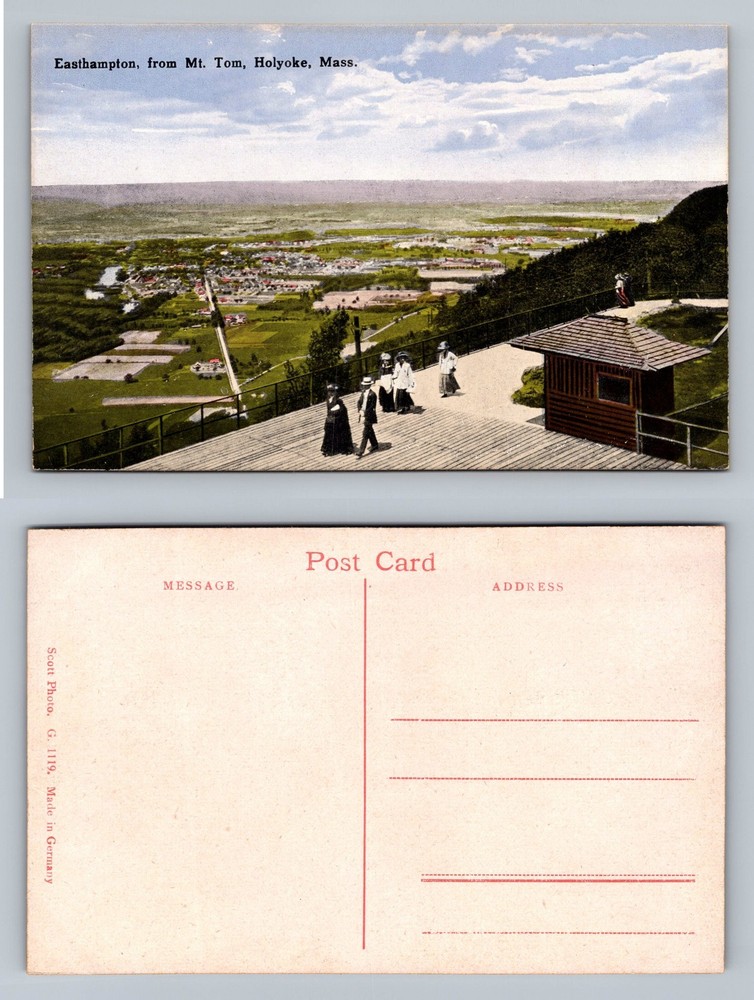 Holyoke, MA-Massachusetts, Easthampton View from Mt Tom Vintage Postcard