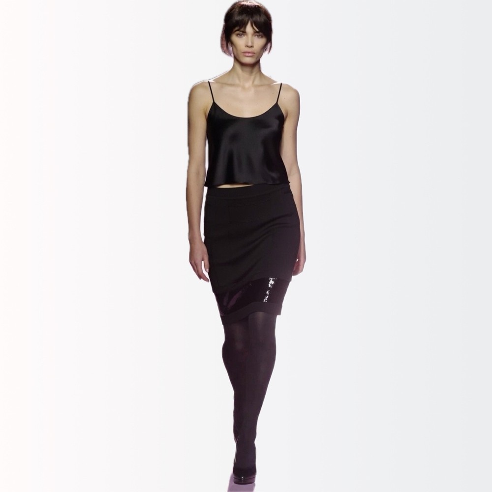 Yves Saint Laurent Rive Gauche 2006 Archive Runway Leather Pencil Skirt 38 6-8