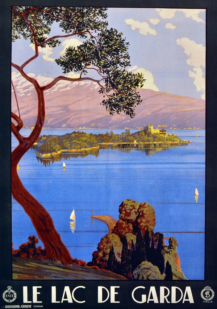 Decoration Poster.Home Room Interior design.Travel Italy.Garda lake.6541