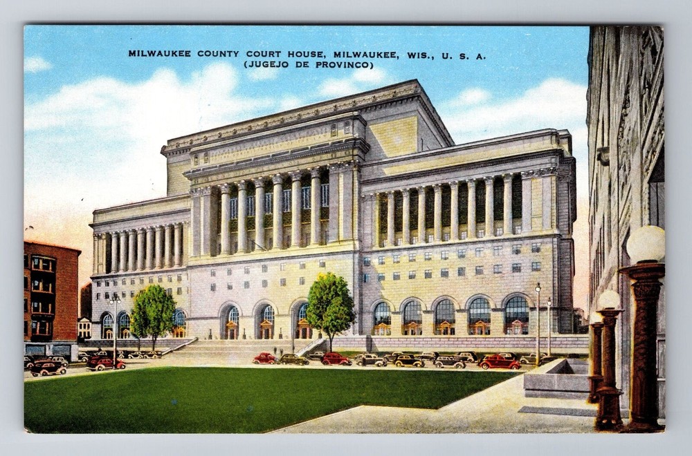 Milwaukee WI-Wisconsin, Milwaukee County Court House, Antique, Vintage Postcard