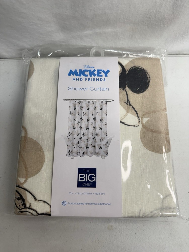 NEW!  Fabric Mickey Mouse & Minnie Disney Shower Curtain 70” x 72