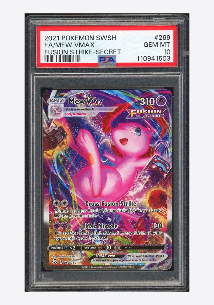 Pokemon PSA 10 Mew VMAX Secret Rare 2021 269/264 Fusion Strike English