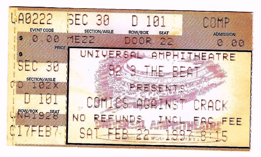 George Wallace Mark Curry John Henton 2/22/97 Comics Against Crack Ticket Stub