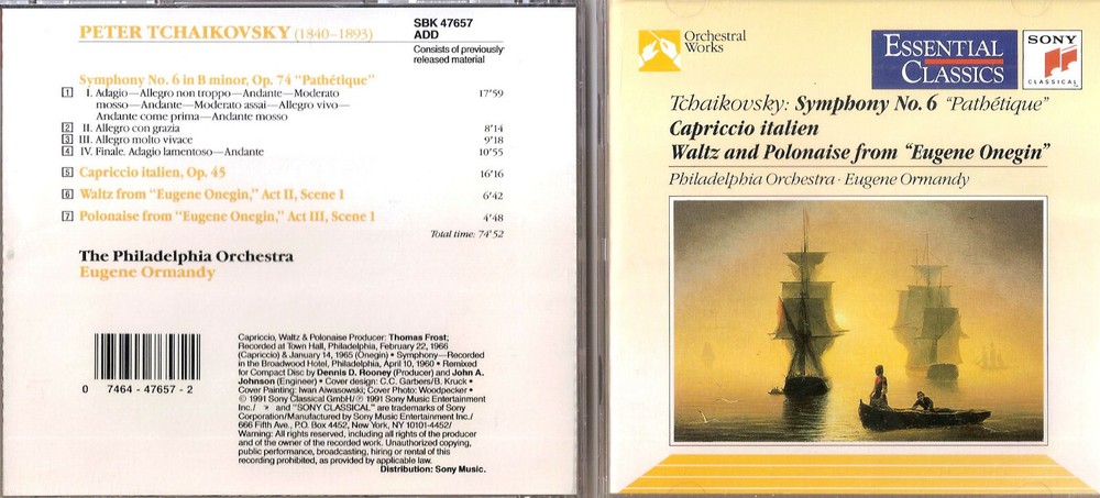 Tchaikovsky: Symphony No. 6; Capirccio Italien; Waltz & Polonaise CD #0221GY