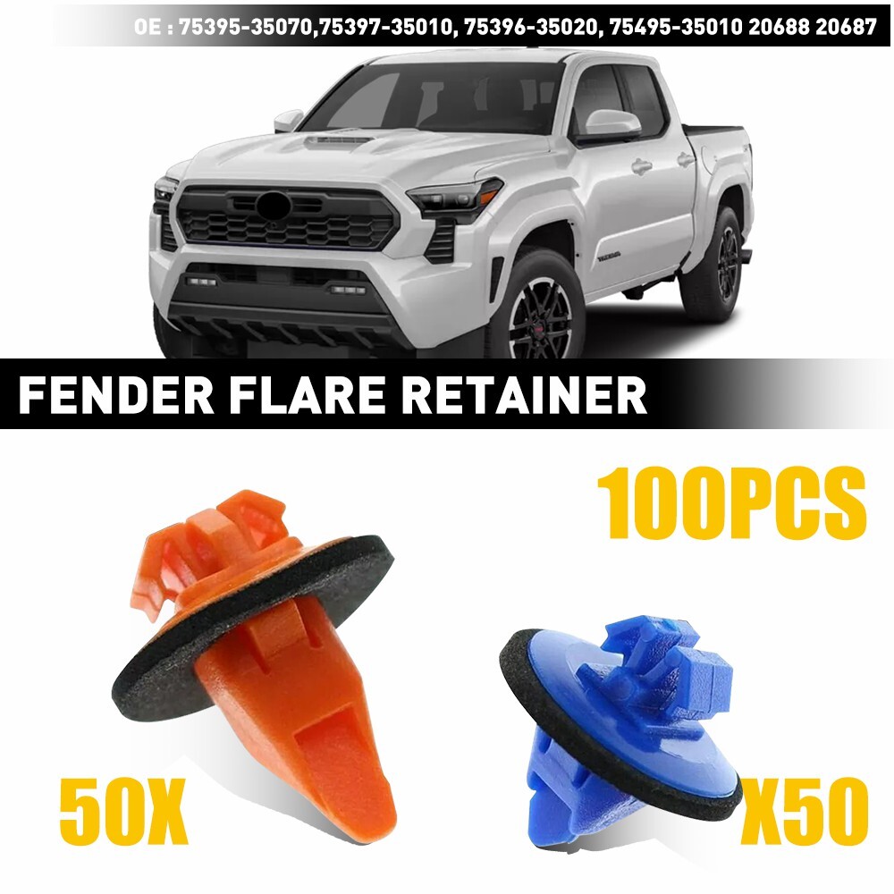 100x Fender Wheel Flare Moulding Clips Retainer Kit For Toyota Tacoma FJ Cruiser