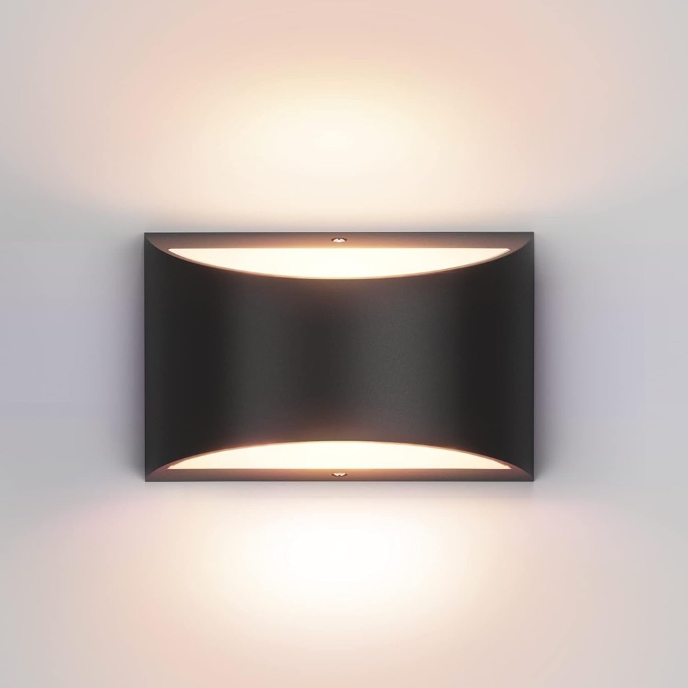 Black Modern LED Wall Sconce Indoor Wall Lights 1 Pack Hardwired Up & Down Wall
