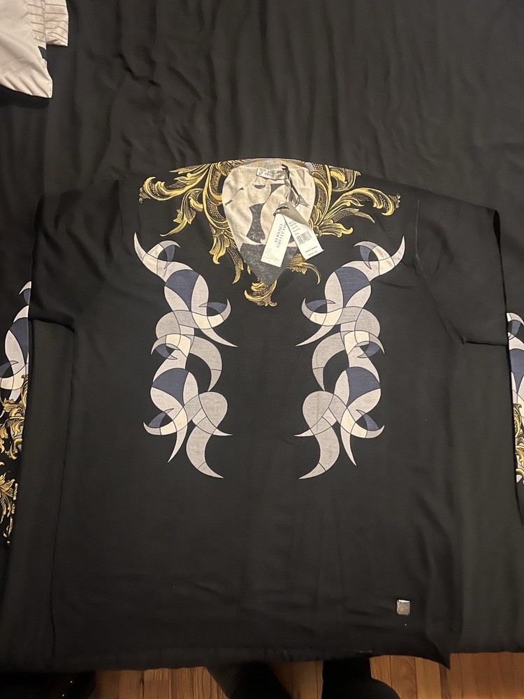Versace Collection Men’s V Neck Sweat Shirt Size XXXL Navy Blue