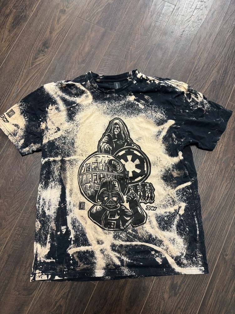 Vintage Star Wars Darth Vader Emperor AOP Death Star Size XL Short Sleeve Shirt