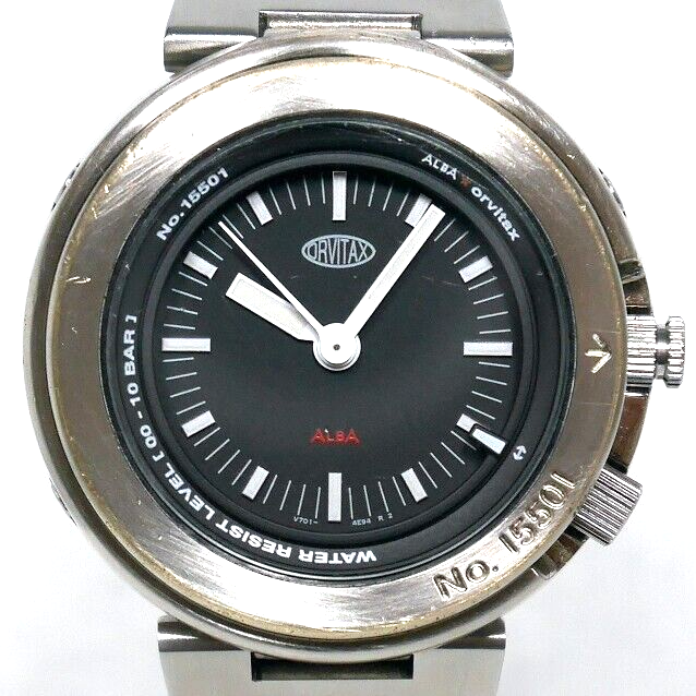 SEIKO ALBA ORVITAX V701-2K10 Diver Watch 1999 Black Rotating Bezel ASKT001