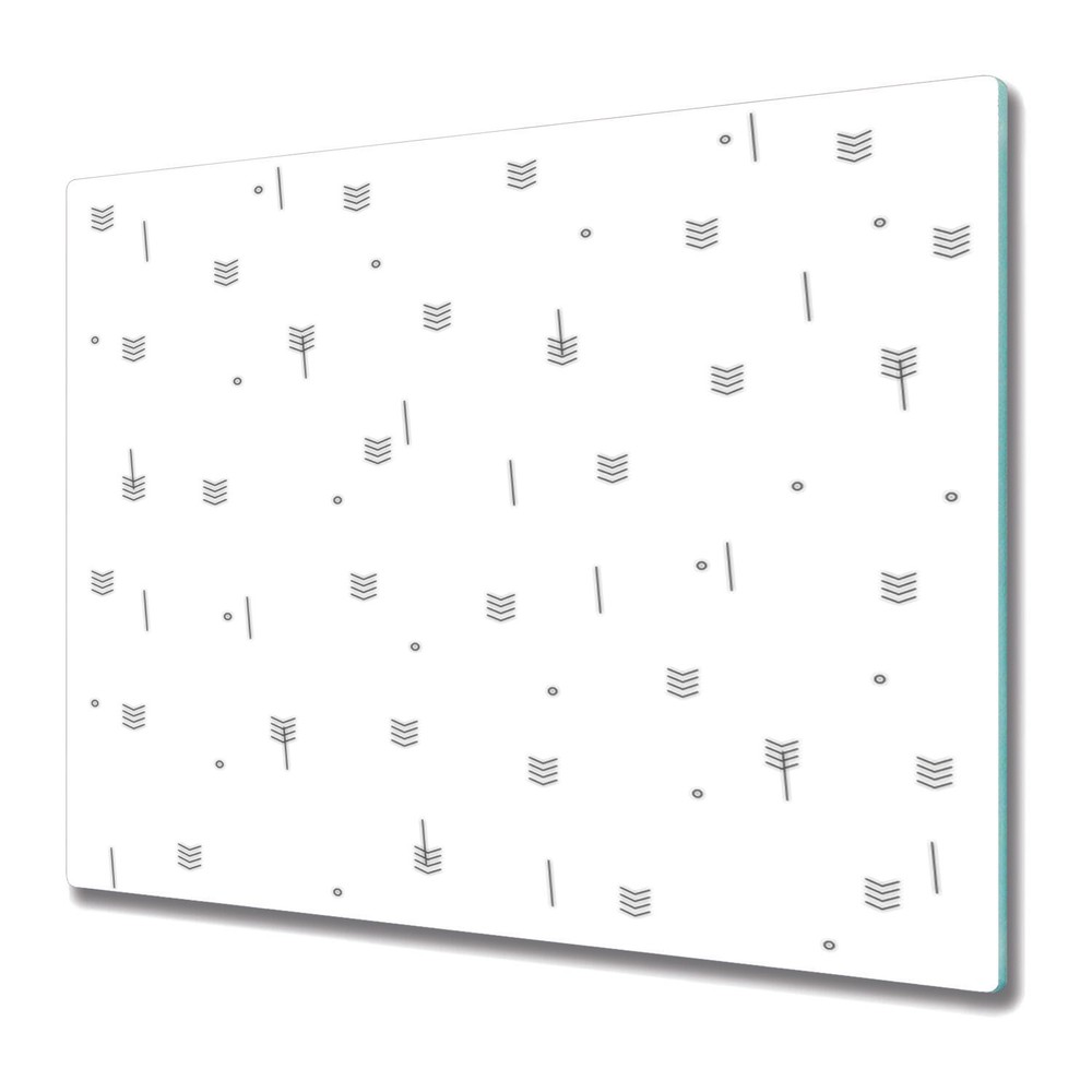 Glass Chopping Cutting Board Abstract Geometric Black & White 60x52